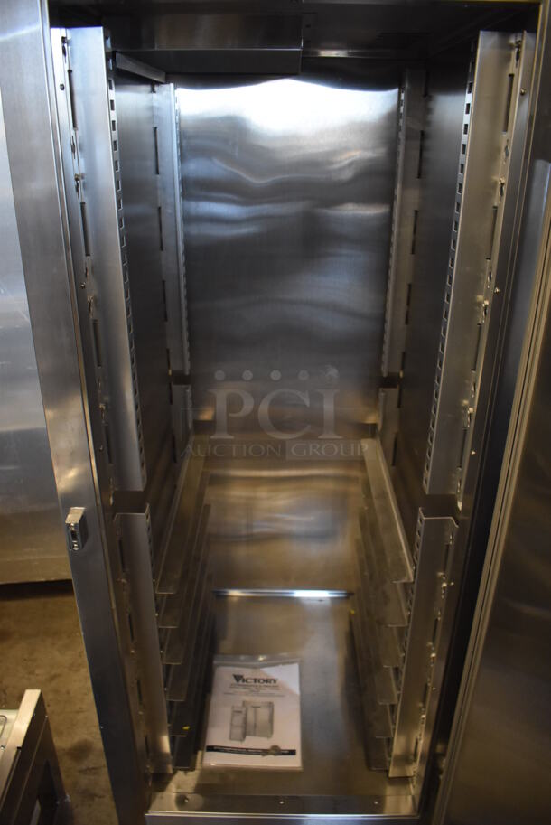 BRAND NEW! Victory RS-1D-R1-448186APS3C Stainless Steel Commercial Single Door Reach In Cooler on Commercial Casters. 115 Volts, 1 Phase. 26x34x82. Cannot Test - Unit Is Set Up For Hardwire - Image 5 of 7
