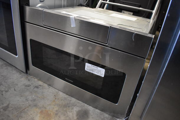 BRAND NEW! Sharp Stainless Steel Commercial Drawer Microwave Oven. 115 Volts, 1 Phase. 24x23x16. Tested and Working! - Image 4 of 7