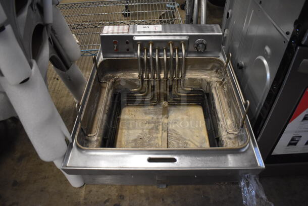 General Electric CK20B Stainless Steel Commercial Countertop Electric Powered Deep Fat Fryer. 220-240 Volts. 22x25x13