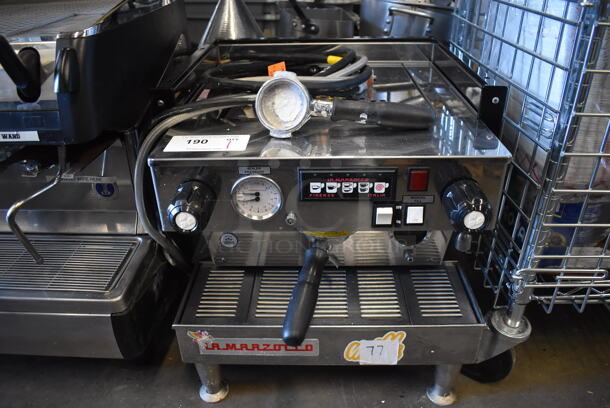 La Marzocco Firenze Stainless Steel Commercial Countertop Single Group Espresso Machine w/ 2 Portafilters. 208 Volts, 1 Phase. 20x22x21