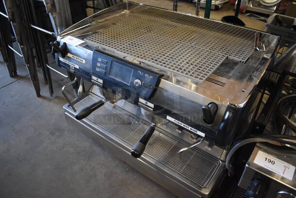 Nuova Simonelli Aurelia Stainless Steel Commercial Countertop 2 Group Espresso Machine w/ 2 Portafilters and 2 Steam Wands. 208 Volts, 1 Phase. 32x22x27 - Image 2 of 6