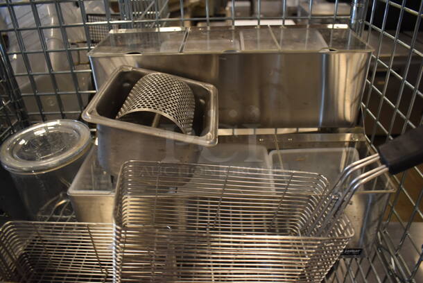 Chrome Finish 4 Tier Wire Shelving Unit w/ Liquor Cage and Contents on Commercial Casters. BUYER MUST DISMANTLE. PCI CANNOT DISMANTLE FOR SHIPPING. PLEASE CONSIDER FREIGHT CHARGES. 30x20x70 - Image 3 of 6