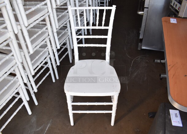 6 White Finish Chivari Dining Chairs. Stock Picture - Cosmetic Condition May Vary. 16.5x18.5x37. 6 Times Your Bid!