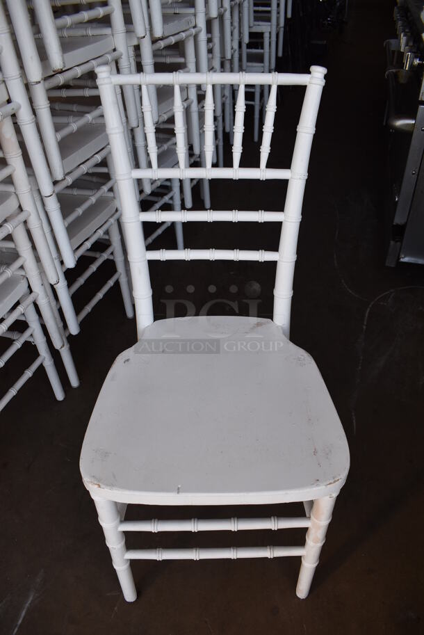 8 White Finish Chivari Dining Chairs. Stock Picture - Cosmetic Condition May Vary. 16.5x18.5x37. 8 Times Your Bid! - Image 2 of 5