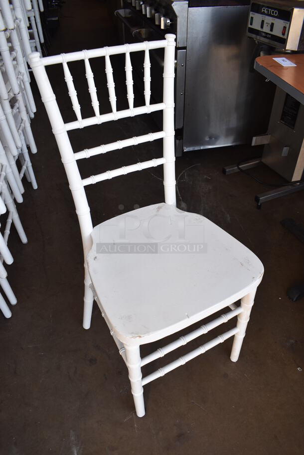 8 White Finish Chivari Dining Chairs. Stock Picture - Cosmetic Condition May Vary. 16.5x18.5x37. 8 Times Your Bid! - Image 3 of 5