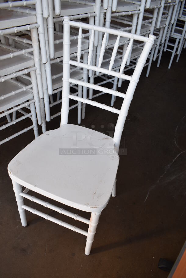 8 White Finish Chivari Dining Chairs. Stock Picture - Cosmetic Condition May Vary. 16.5x18.5x37. 8 Times Your Bid! - Image 4 of 5