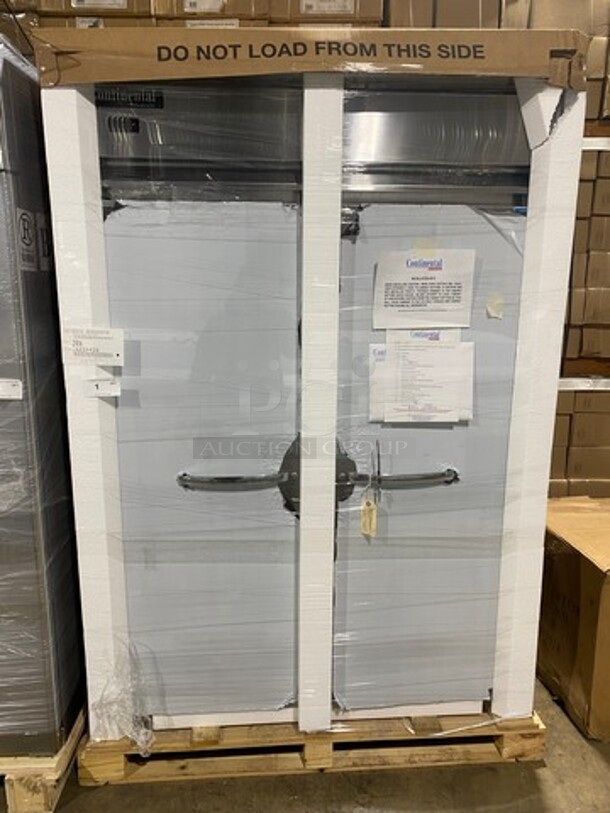 AMAZING! BRAND NEW! Continental Commercial 2 Door Reach In Refrigerator! With Poly Coated Racks! All Stainless Steel! Model: 2RN 115V 60HZ 1 Phase