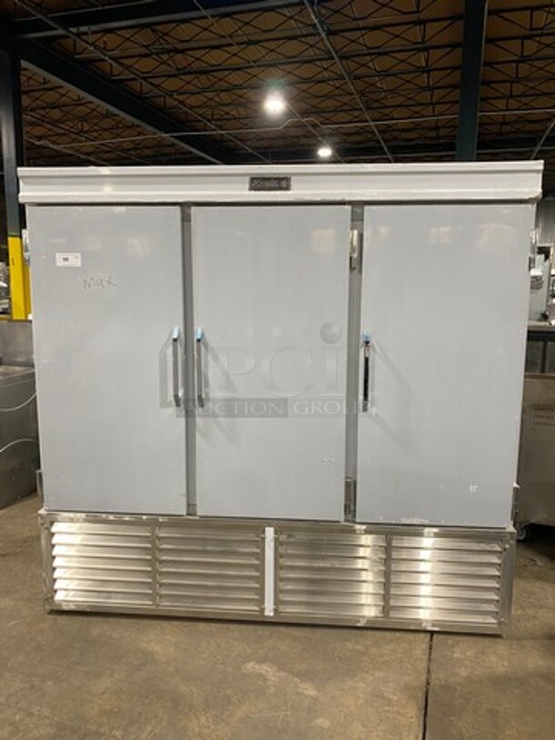 BRAND NEW! LATE MODEL! Leader Commercial 3 Door Reach In Freezer! Solid Stainless Steel! - Image 1 of 8