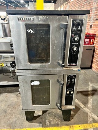 Garland Commercial Electric Powered Double Deck Convection Oven! With View Through Doors! Metal Oven Racks! All Stainless Steel! On Legs! 2x Your Bid Makes One Unit!
