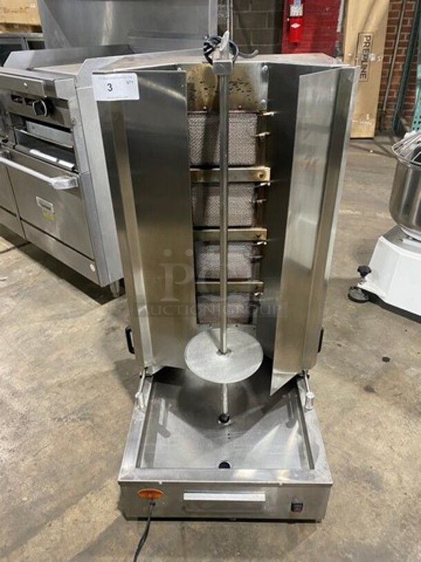 Spinning Grillers Commercial Countertop Natural Gas Powered Gyro Machine! All Stainless Steel! Model: SG4 SN: 88S29686G7 - Image 1 of 9