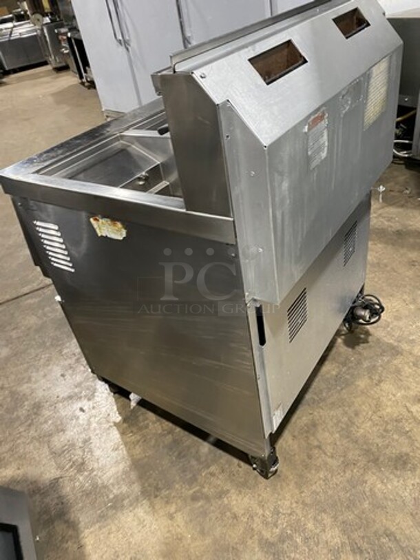 Henny Penny Commercial Natural Gas Powered 2 Bay Fryer! All Stainless Steel On Casters! Model: EEG142FFXX SN: BW1304009 - Image 3 of 12
