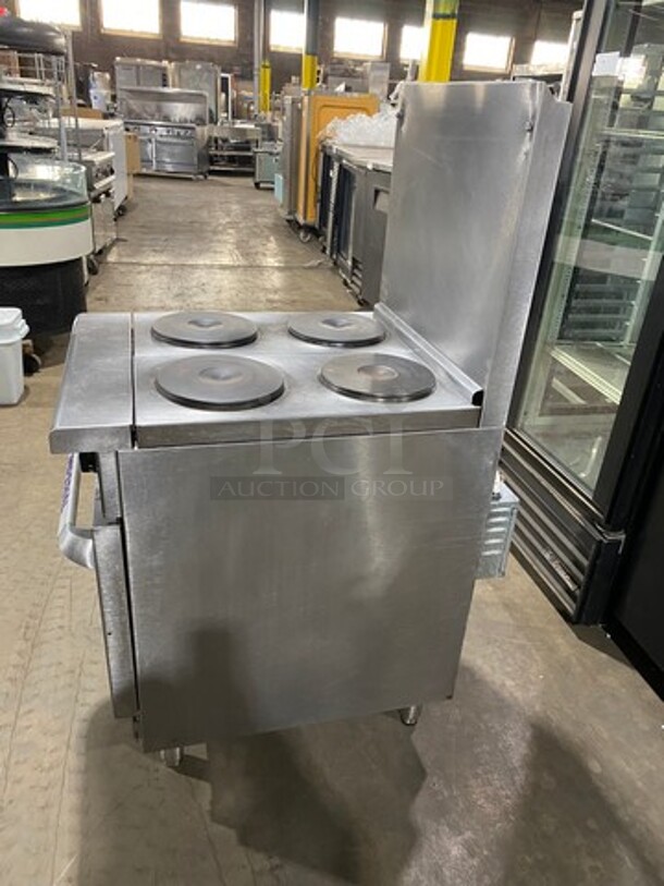WOW! Imperial Commercial Electric Powered 4 Burner Range! With Raised Backsplash! With Oven Underneath! All Stainless Steel! On Legs! - Image 2 of 9