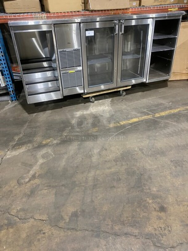NICE! 2004 Glas Tender Commercial 2 Door Back Bar Cooler! With View Through Doors! With Dual Side Storage! All Stainless Steel! Model: ND52L1XS SN: 13491571 115V 60HZ 1 Phase