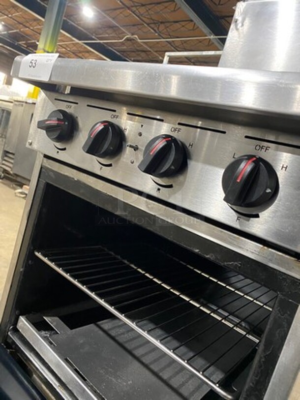 WOW! Imperial Commercial Electric Powered 4 Burner Range! With Raised Backsplash! With Oven Underneath! All Stainless Steel! On Legs! - Image 8 of 9