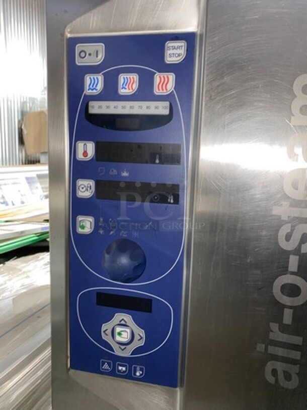 WOW! Electrolux Air-O-Steam Natural Gas Touch Line Combi Convection Oven! With View Through Door! Metal Oven Racks! With Open Underneath Storage Space! All Stainless Steel! On Legs! Model: AOS102GAAU SN: 72710001 - Image 7 of 9