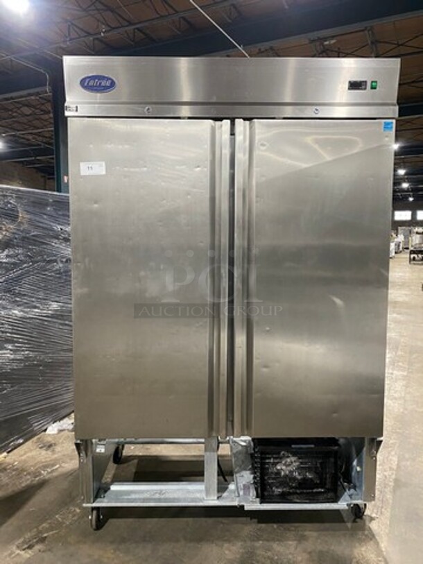 Entree Commercial 2 Door Reach In Freezer! With Poly Coated Racks! Solid Stainless Steel! On Casters! Model: CF2 SN: 1810ENTH07084 115V 60HZ 1 Phase