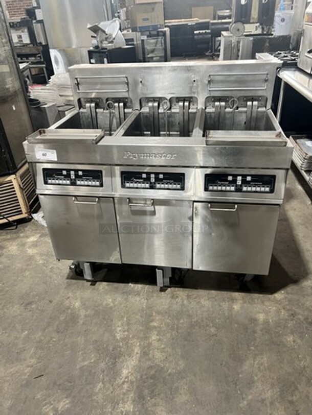 Frymaster Commercial Electric Powered 3 Bay Deep Fat Fryers! All Stainless Steel! On Casters! Model: FPH317TCSD SN: 0201NV0006 208V 60HZ 3 Phase - Image 1 of 11