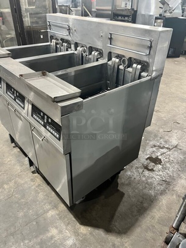 Frymaster Commercial Electric Powered 3 Bay Deep Fat Fryers! All Stainless Steel! On Casters! Model: FPH317TCSD SN: 0201NV0006 208V 60HZ 3 Phase - Image 2 of 11