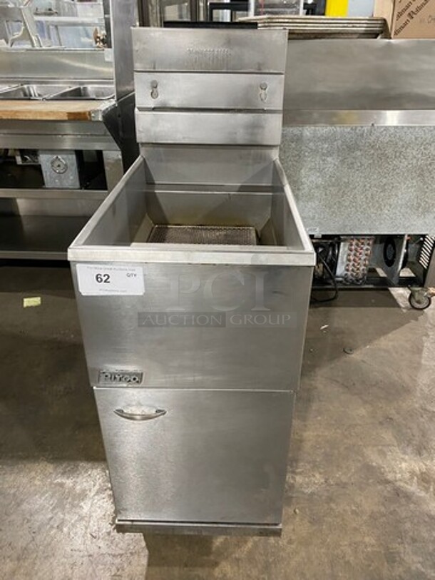 Pitco Frialator Commercial Natural Gas Powered Deep Fat Fryer! All Stainless Steel! On Legs! Model: 40CSS SN: G05AB050486