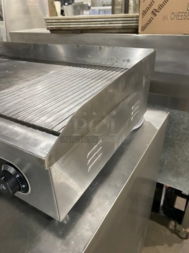Commercial Countertop Flat And Grooved Grill Combo! With Back And Side Splashes! All Stainless Steel!  - Image 3 of 9
