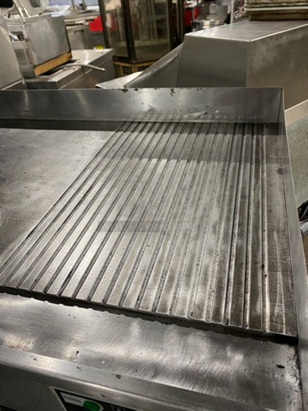 Commercial Countertop Flat And Grooved Grill Combo! With Back And Side Splashes! All Stainless Steel!  - Image 6 of 9