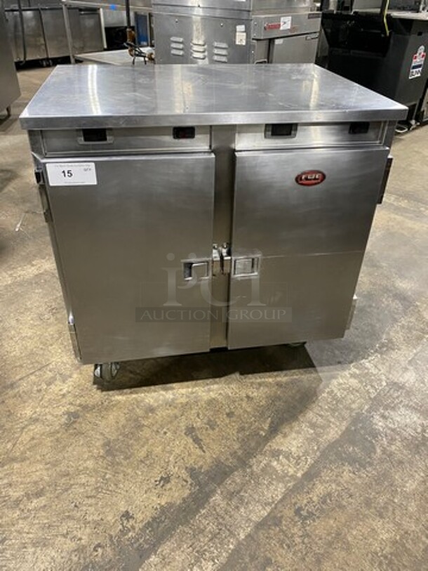 FWE Commercial 2 Door Food Warming/Holding Cabinet! All Stainless Steel! On Casters! Model: HLC16CHP SN: 154370303 120V