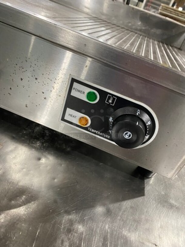 Commercial Countertop Flat And Grooved Grill Combo! With Back And Side Splashes! All Stainless Steel!  - Image 8 of 9