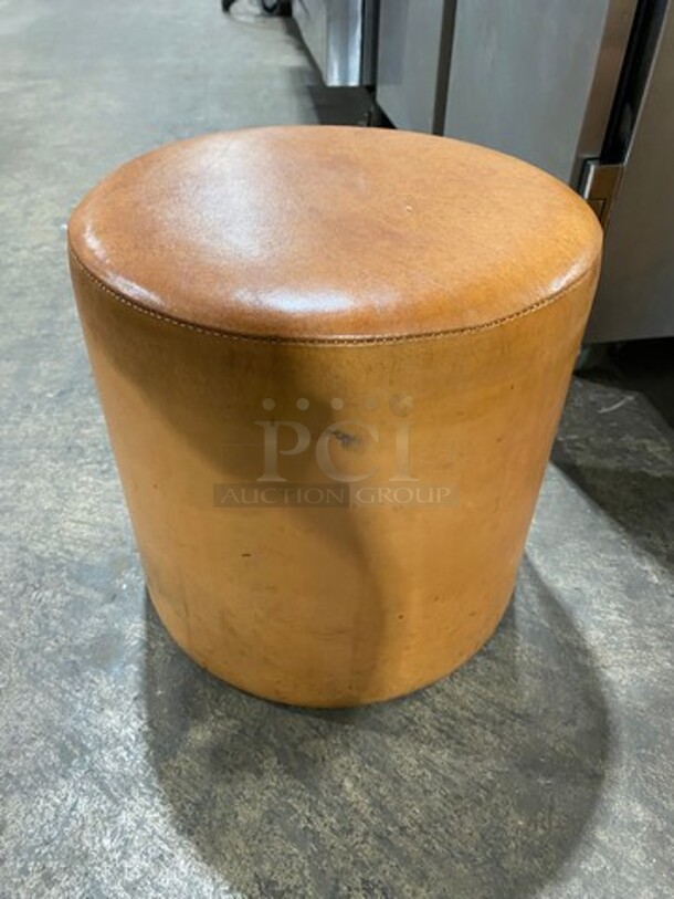 Small All Tan Cushioned Stool! 2x Your Bid! - Image 2 of 6