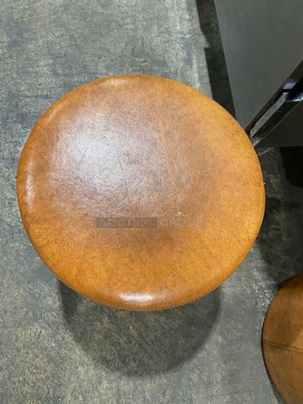 Small All Tan Cushioned Stool! 2x Your Bid! - Image 3 of 6