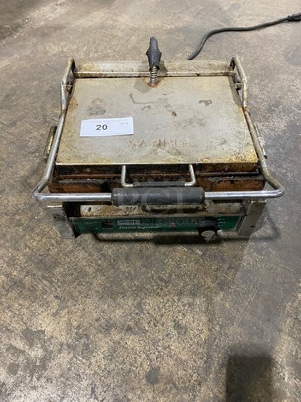 Waring Commercial Countertop Panini/Sandwich Supremo Grill! All Stainless Steel! Press With Ribbed Surface! Model: WPG250 120V - Image 1 of 7