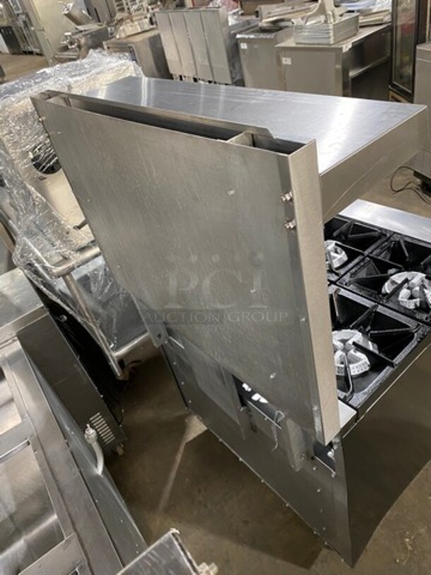 Pantin Commercial Natural Gas Powered 6 Burner Stove! With Raised Back Splash And Salamander Shelf! With Oven Underneath! All Stainless Steel! On Legs! - Image 3 of 9