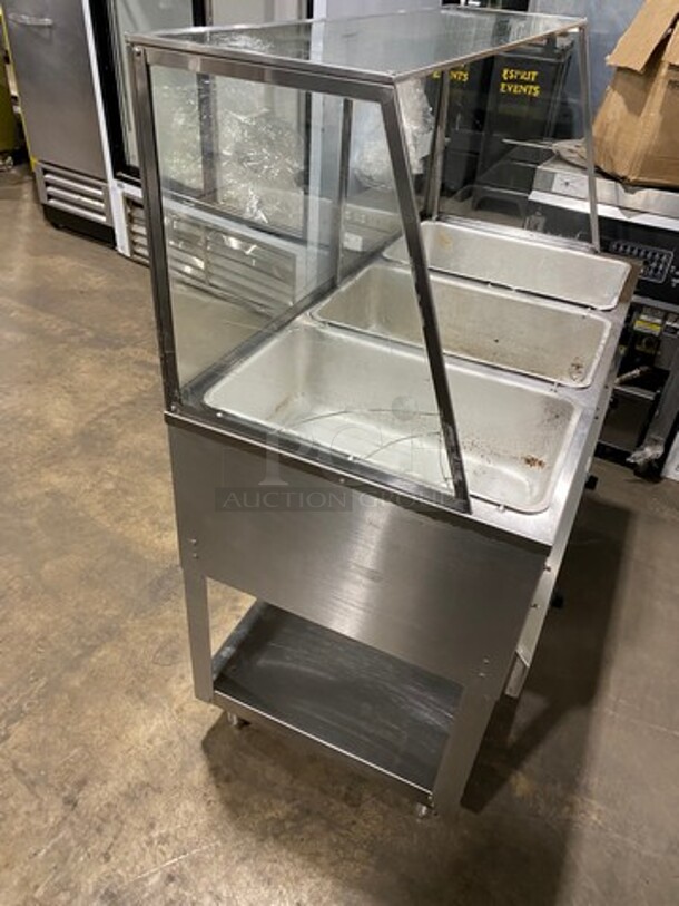 BK Resources Commercial Electric Powered 3 Well Steam Table! With Sneeze Guard! With Storage Space Underneath! All Stainless Steel! On Legs! Model: STE3120 120V 60HZ 1 Phase - Image 3 of 11