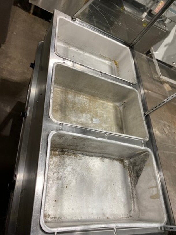 BK Resources Commercial Electric Powered 3 Well Steam Table! With Sneeze Guard! With Storage Space Underneath! All Stainless Steel! On Legs! Model: STE3120 120V 60HZ 1 Phase - Image 5 of 11