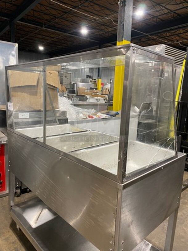 BK Resources Commercial Electric Powered 3 Well Steam Table! With Sneeze Guard! With Storage Space Underneath! All Stainless Steel! On Legs! Model: STE3120 120V 60HZ 1 Phase - Image 10 of 11