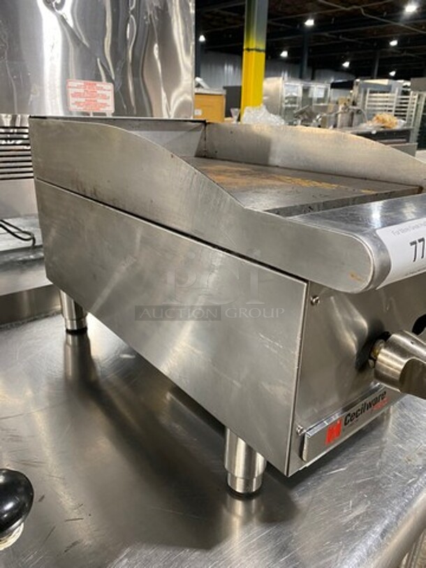 Cecilware Pro Commercial Countertop Gas Powered Flat Top Griddle! With Back And Side Splashes! All Stainless Steel! On Legs! - Image 2 of 8