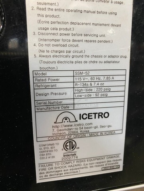 Icetro Commercial Countertop 2 Flavor Slushie/ Frozen Beverage Dispenser! Stainless Steel body! On Small Legs! Model: SSM52 115V - Image 8 of 9