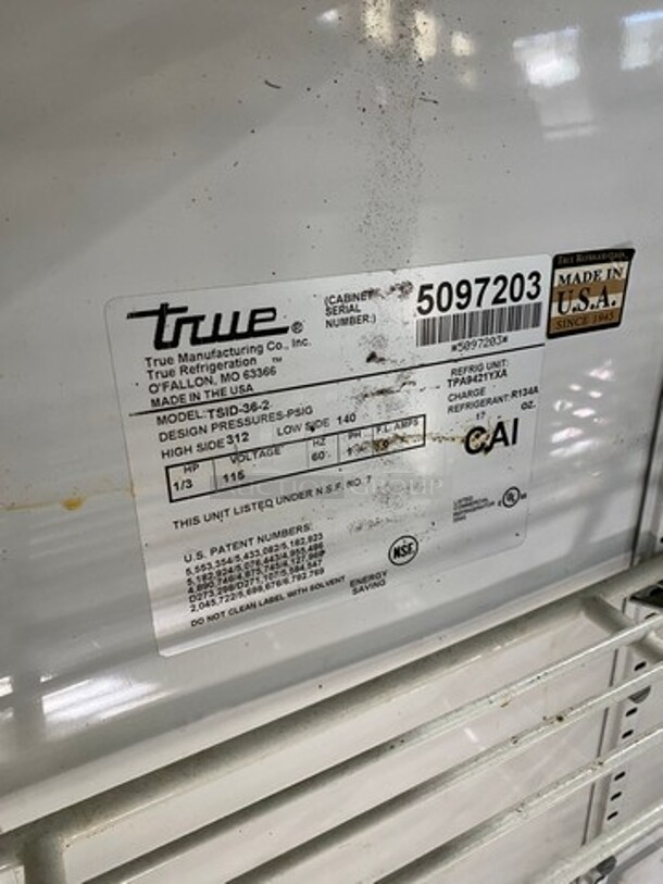 COOL! True Commercial Refrigerated Deli Display Case! With Back Sliding Access Glass Doors! With Poly Coated Racks! Model: TSID362 SN: 5097203 115V 60HZ 1 Phase - Image 6 of 7