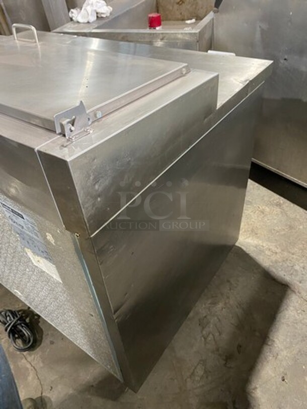 Central Commercial Refrigerated Pizza Prep Table! With Single Door Storage Space Underneath! With Poly Coated Racks! All Stainless Steel! Model: 69K013 SN: 5064981 115V 60HZ 1 Phase - Image 4 of 8
