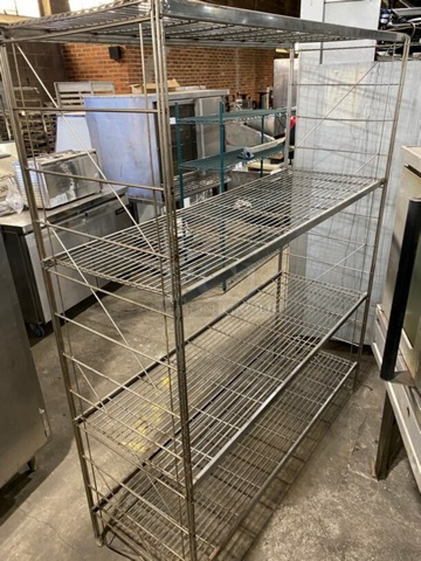 Commercial Metal 4 Tier Shelf! On Legs! BUYER MUST DISMANTLE! PCI CANNOT DISMANTLE FOR SHIPPING! PLEASE CONSIDER FREIGHT CHARGES! - Image 3 of 6