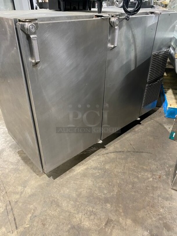 Glastender 2 Door Bar Back Cooler! With Poly Coated Racks! All Stainless Steel! On Legs! Model: NPT52L6SNH(LL/RR) SN: 134125922N 115V 60HZ 1 Phase - Image 4 of 6