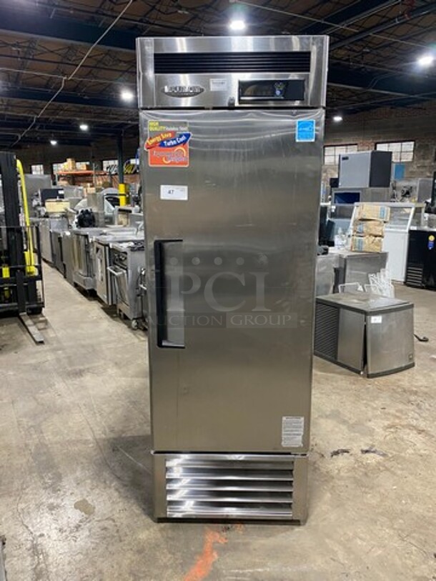 Turbo Air Commercial Single Door Reach In Cooler! With Poly Coated Racks! All Stainless Steel! Model: MSR23NM SN: NR23307015 110/120V 60HZ 1 Phase