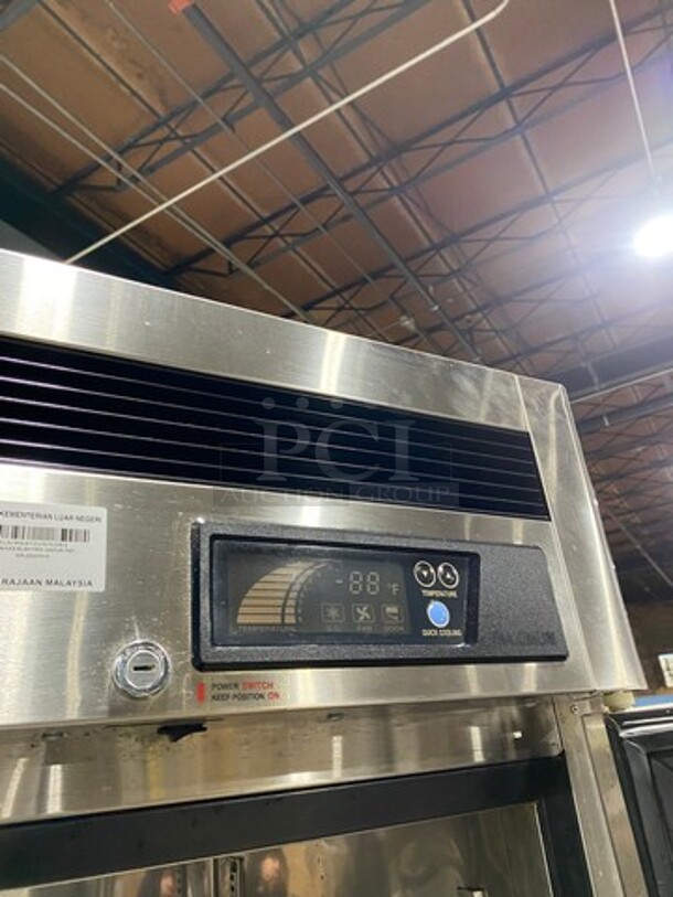 Turbo Air Commercial Single Door Reach In Cooler! With Poly Coated Racks! All Stainless Steel! Model: MSR23NM SN: NR23307015 110/120V 60HZ 1 Phase - Image 8 of 9