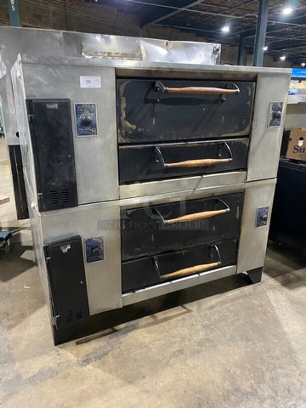 WOW! Bakers Pride Commercial Natural Gas Powered Double Deck Pizza/ Baking Oven! All Stainless Steel! On Legs! 2x Your Bid Makes One Unit! WORKING WHEN REMOVED! Model: D125 SN: F08G058