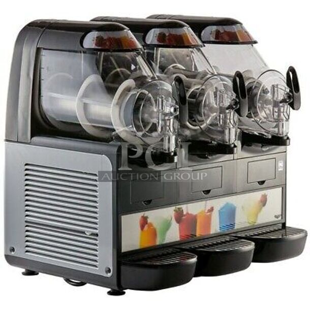 BRAND NEW IN BOX! Vollrath VCBA168-37 Commercial Countertop Triple Hopper Slushie Machine. Hopper Has 1.6 Gallon Capacity. 115 Volts, 1 Phase. Tested and Working! - Image 1 of 4