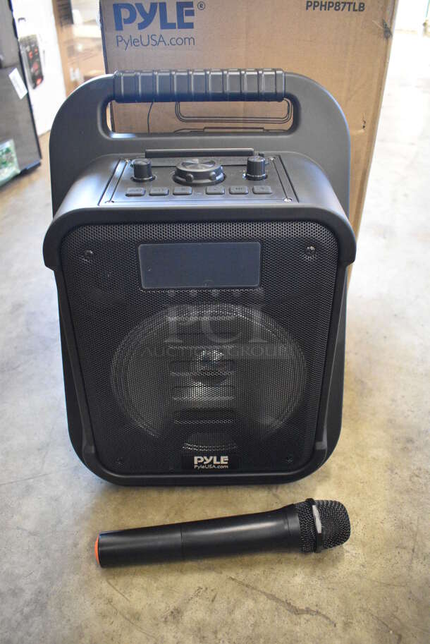 BRAND NEW SCRATCH AND DENT! Pyle PPHP87TLB Portable PA Speaker System. 11.5x9x15.5 - Image 1 of 7