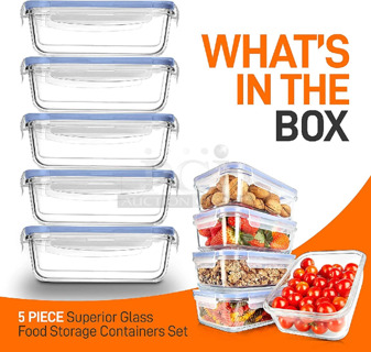 BRAND NEW SCRATCH AND DENT! NutriChef NCCLX5G8 Glass Container Set