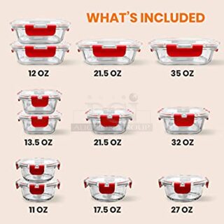 BRAND NEW SCRATCH AND DENT! NutriChef NCGLRED Various Glass Containers