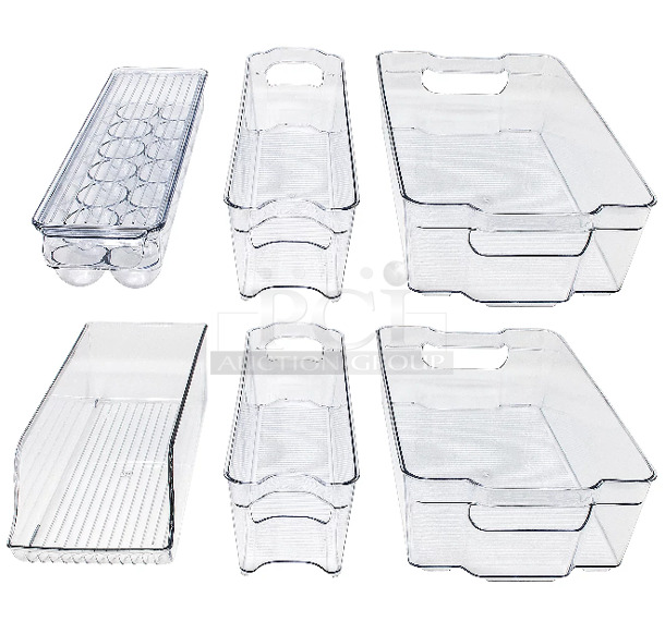 2 BRAND NEW SCRATCH AND DENT! Boxes of Sorbus FR-6SET 6 Piece Refrigerator and Freezer Organizer Bins. 2 Times Your Bid! - Image 1 of 3
