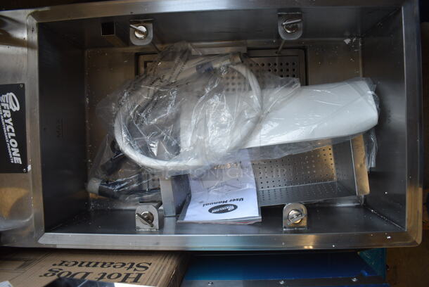 BRAND NEW! Fryclone 259FLTRM50 Stainless Steel Commercial 50 lb. Low Profile Portable Fryer Oil Filter Machine with Pump on Commercial Casters. 120 Volts, 1 Phase. 17x33x37. Tested and Working! - Image 4 of 8