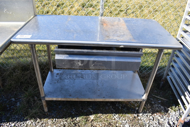 Advance Tabco Stainless Steel Commercial Table w/ Drawer and Under Shelf. 48x24x25 - Image 1 of 6